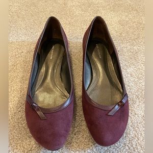 Ann Taylor Burgundy Suede Flats